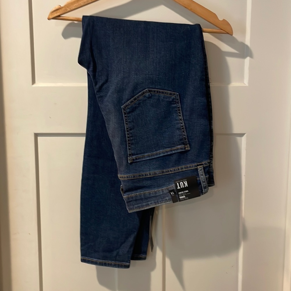 KUT from the Kloth Donna Fab Ab High Waist Ankle Skinny Jeans Size 14 NEW